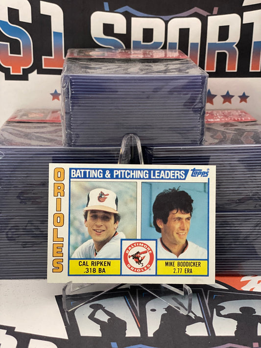 1984 Topps (Orioles Leaders) Cal Ripken Jr. & Mike Boddicker #426