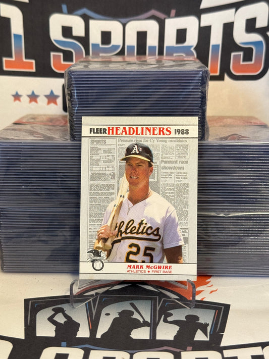 1988 Fleer (Headliners) Mark McGwire #2