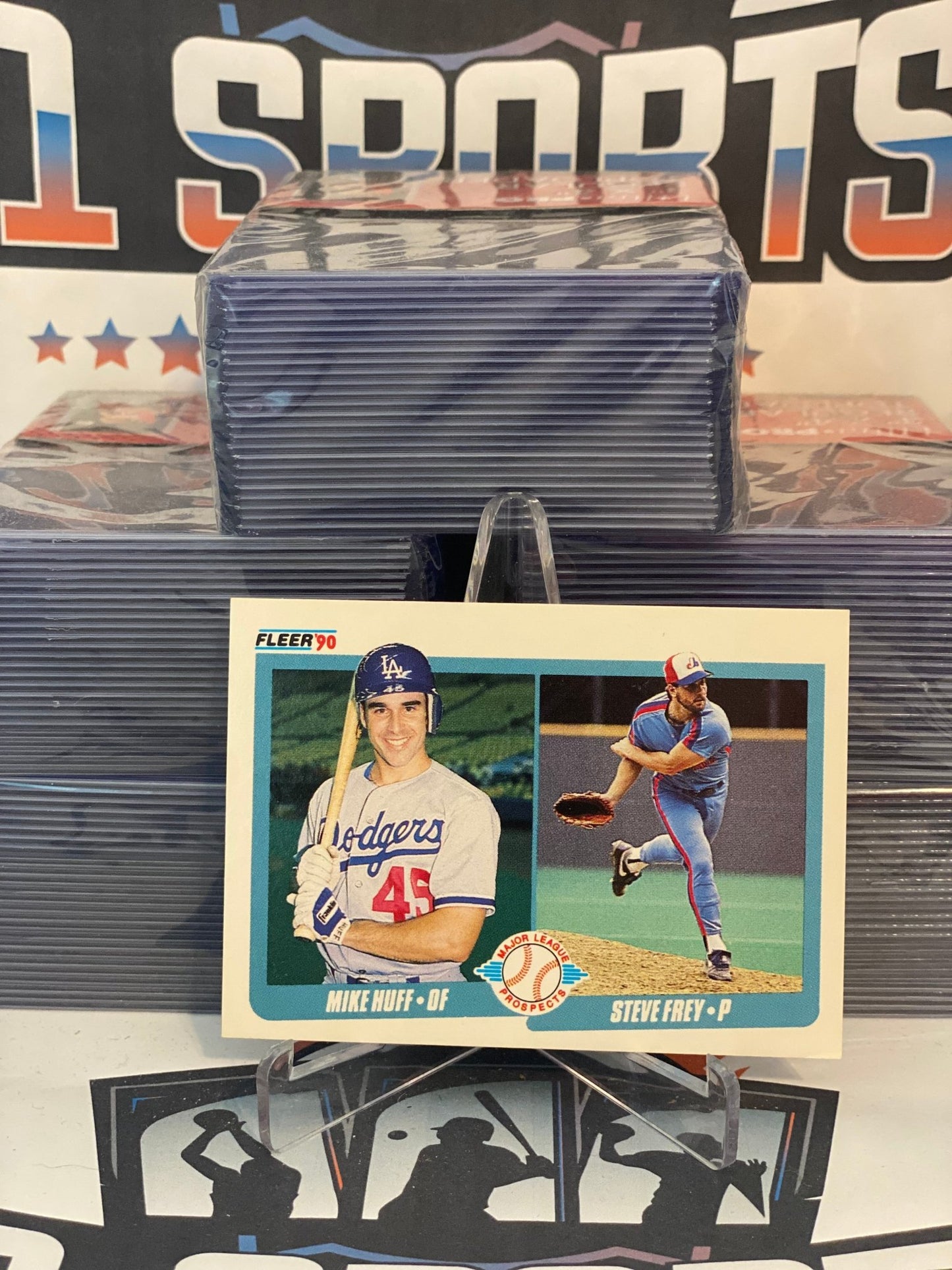 1990 Fleer (Major League Prospects) Mike Huff & Steve Frey Rookie #649