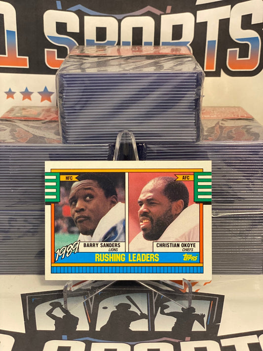 1990 Topps (Rushing Leaders) Barry Sanders & Christian Okoye #28