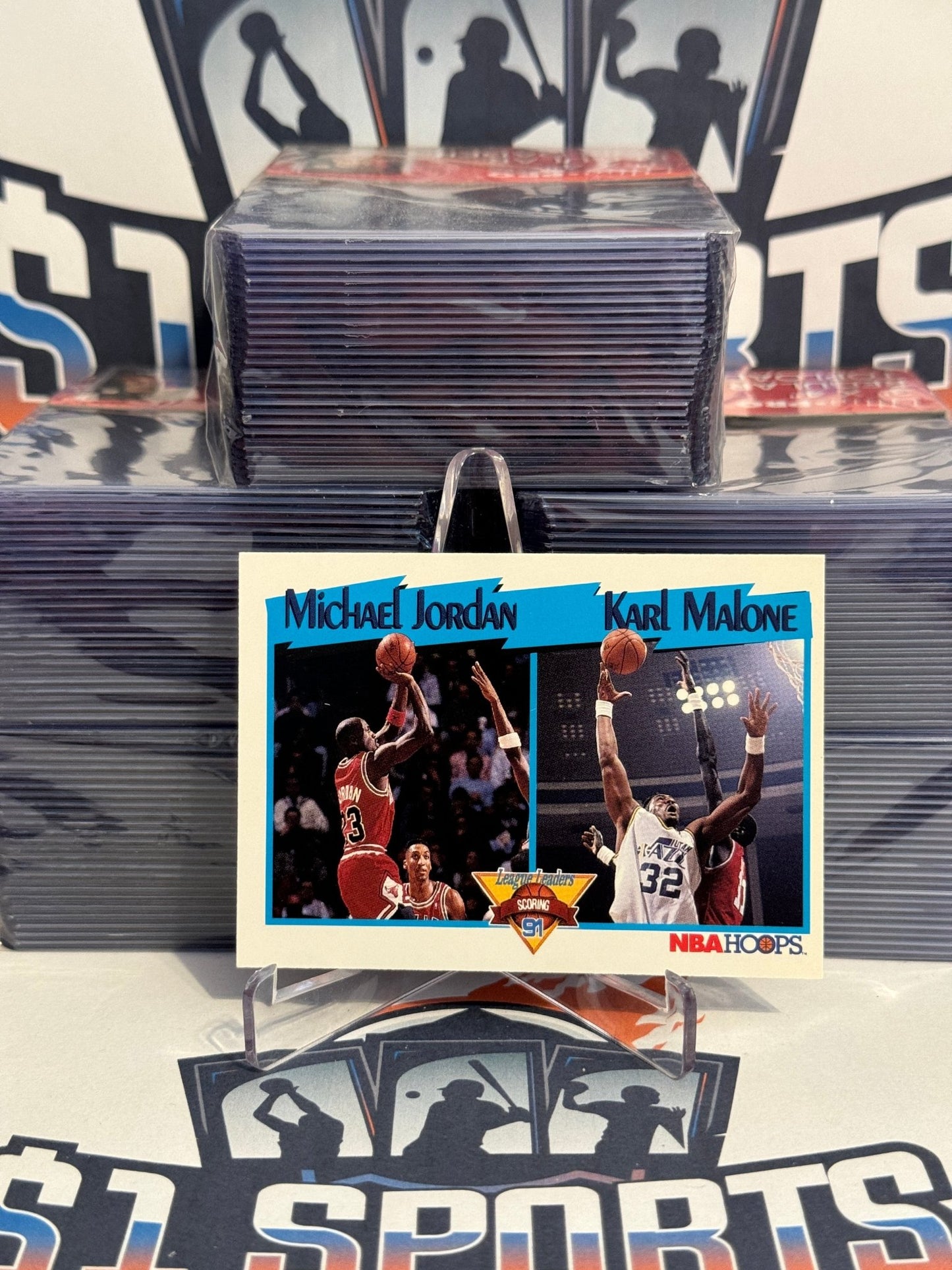 1991 NBA Hoops (League Leaders) Michael Jordan & Karl Malone #306