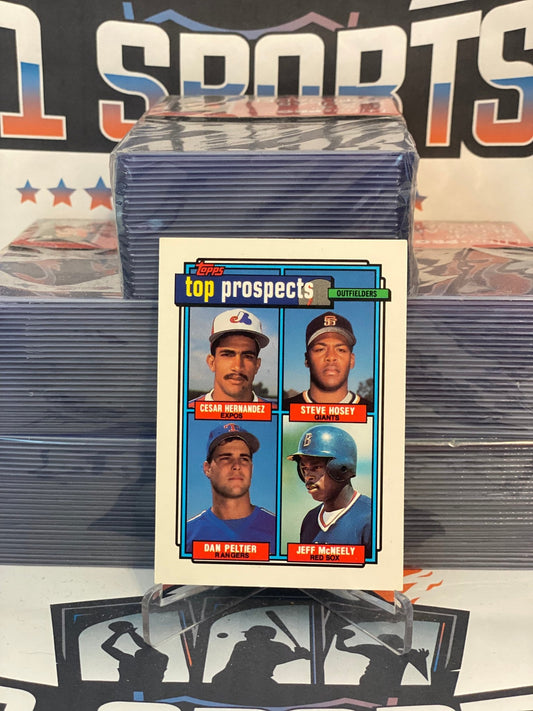 1991 Topps (Prospects) Cesar Hernandez, Steve Hosey, Dan Peltier, Jeff McNeely Rookie #618