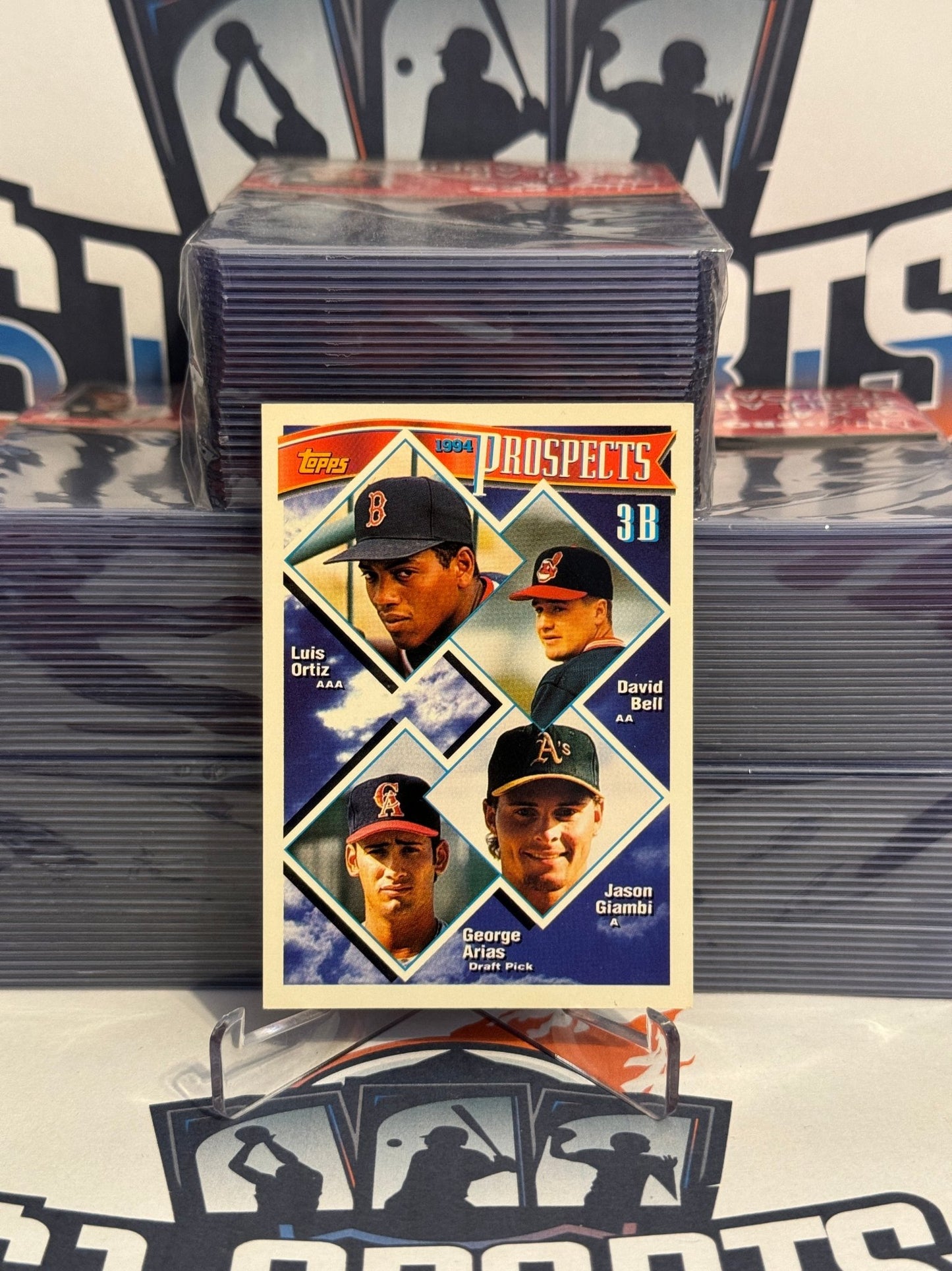 1994 Topps (Prospects) Jason Giambi, David Bell, Luis Ortiz, George Arias Rookie #389