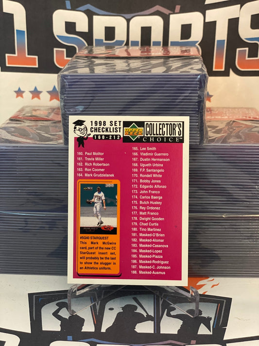 1998 Upper Deck Collector's Choice (Checklist) Mark McGwire & Cal Ripken Jr. #22