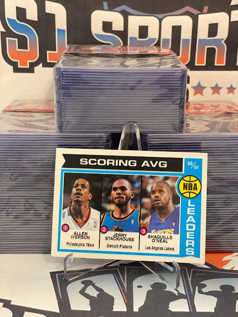 2001 Topps Heritage (Scoring Leaders) Allen Iverson, Jerry Stackhouse, Shaquille O'Neal #145
