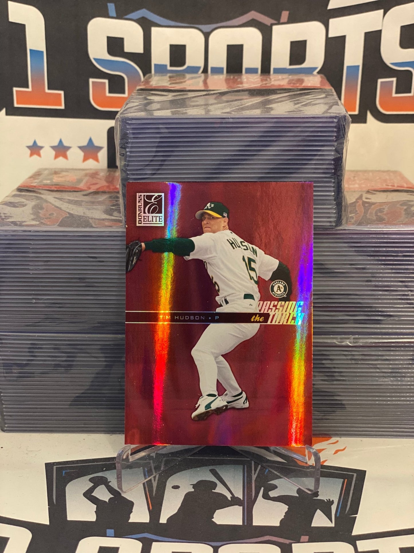 2004 Donruss Elite (Red, Passing The Torch 671/1000) Tim Hudson #PT-14