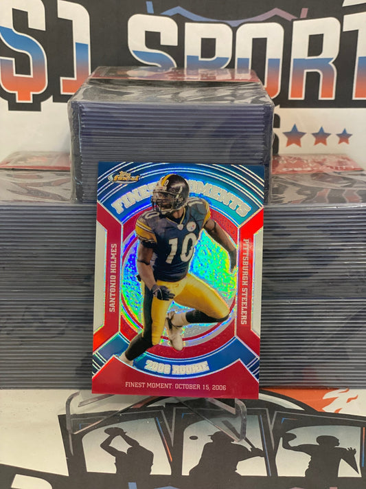 2007 Topps Finest (Refractor, Finest Moments) Santonio Holmes #RFM-SH