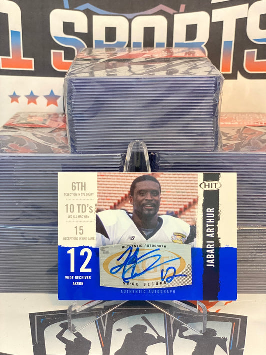 2008 Sage HIT (Rookie Auto) Jabari Arthur #A33