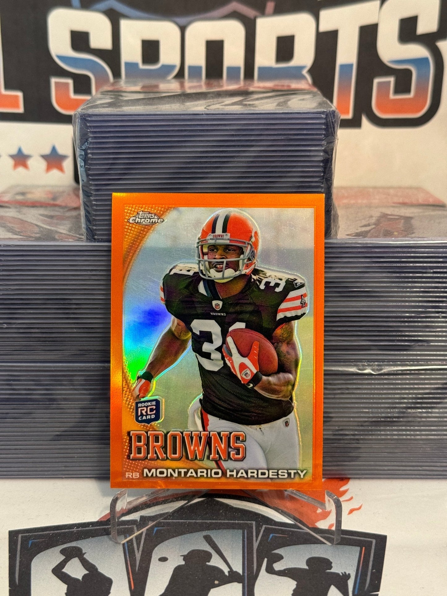 2010 Topps Chrome (Orange Refractor) Montario Hardesty Rookie #C168