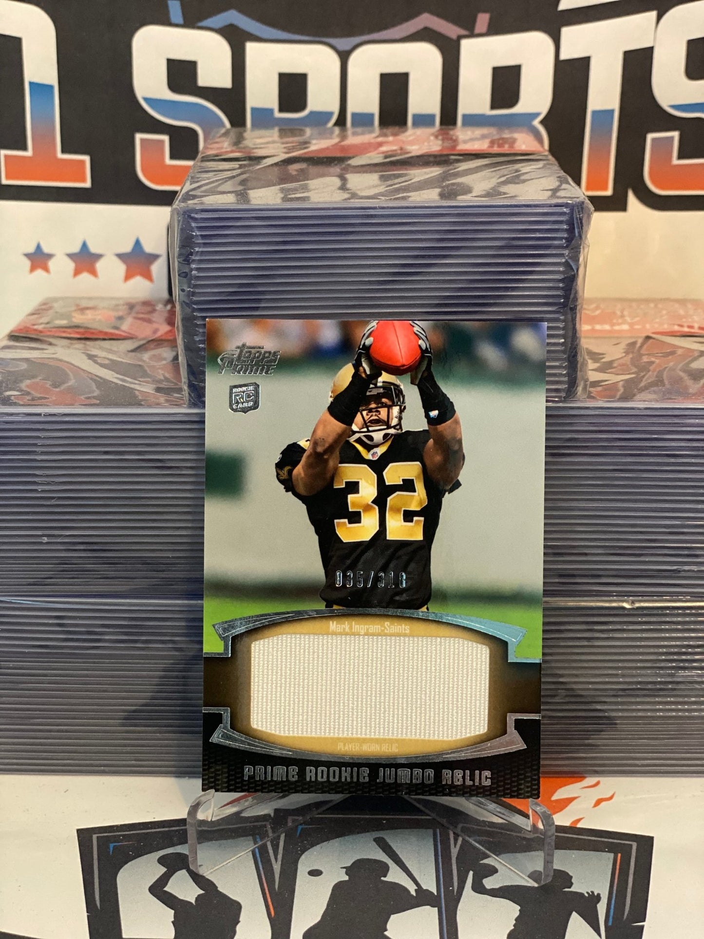 2011 Topps Prime (Rookie Jumbo Relic 035/318) Mark Ingram #PRJ-MI