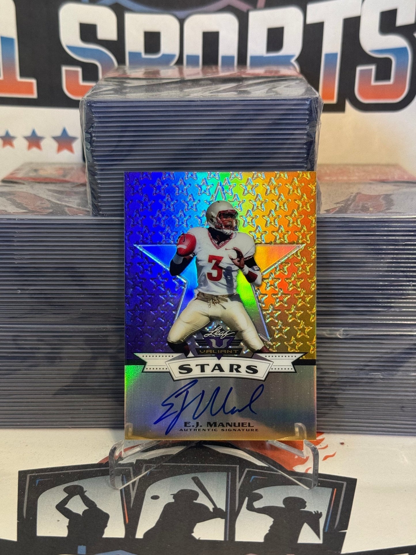 2013 Leaf Valient Stars (Purple, Auto 7/15) E.J. Manuel #S-EJM