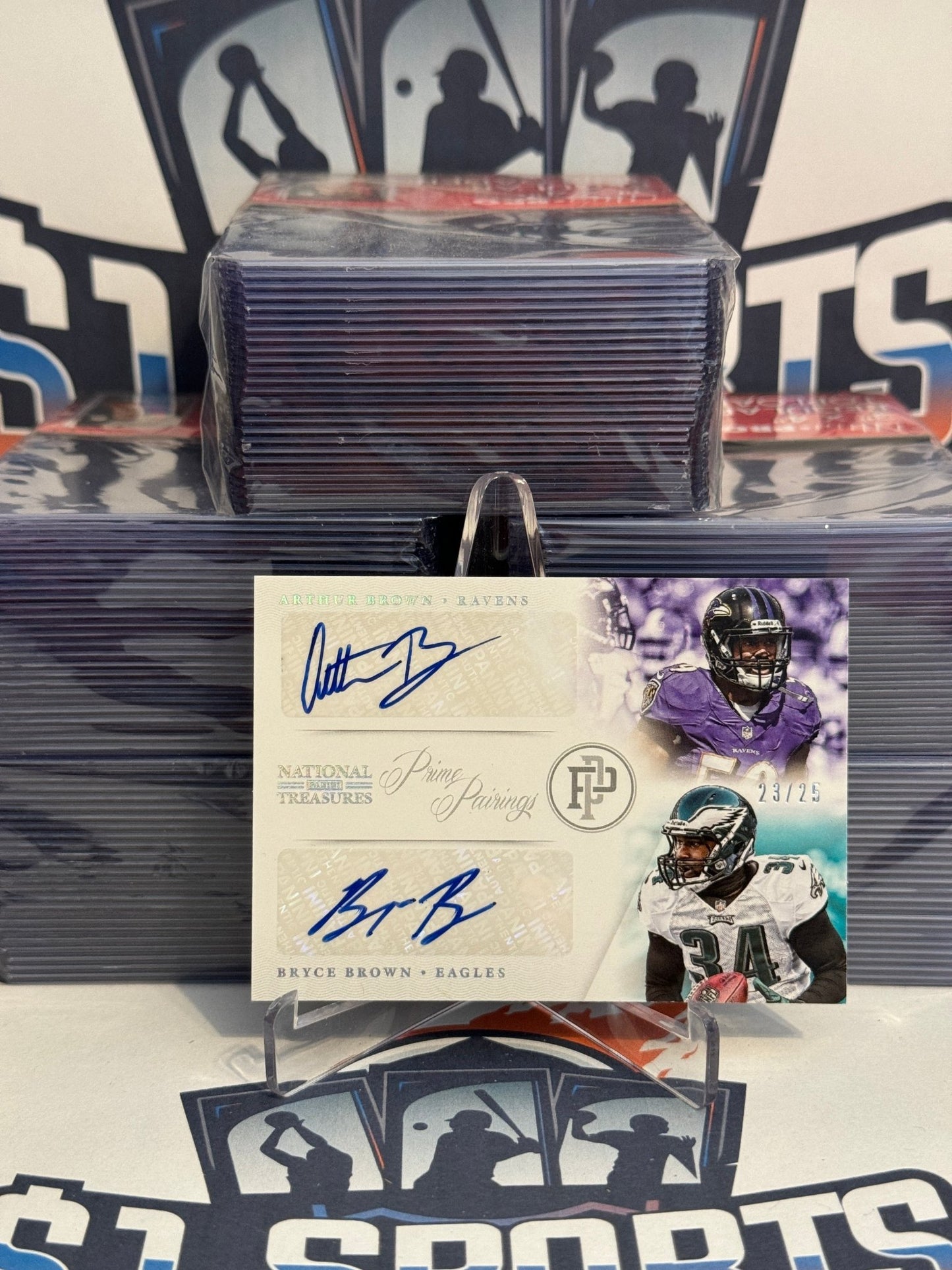 2013 Panini National Treasures (Prime Pairings Auto 23/25) Arthur Brown & Bryce Brown #1