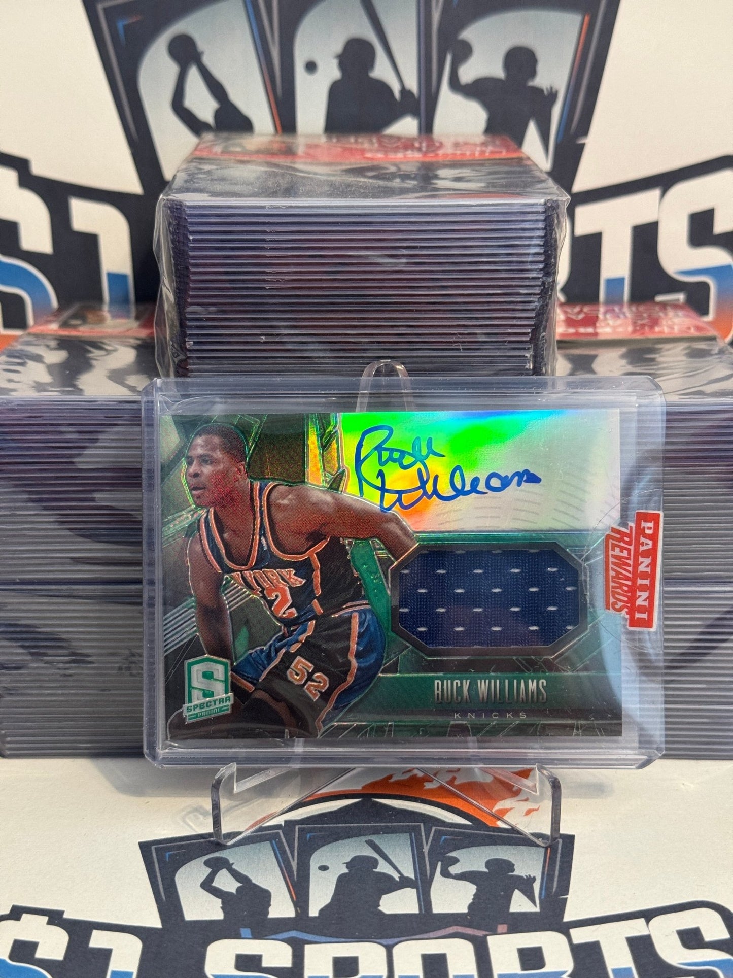 2013 Panini Spectra (Green Prizm, Auto 46/75) Buck Williams #29