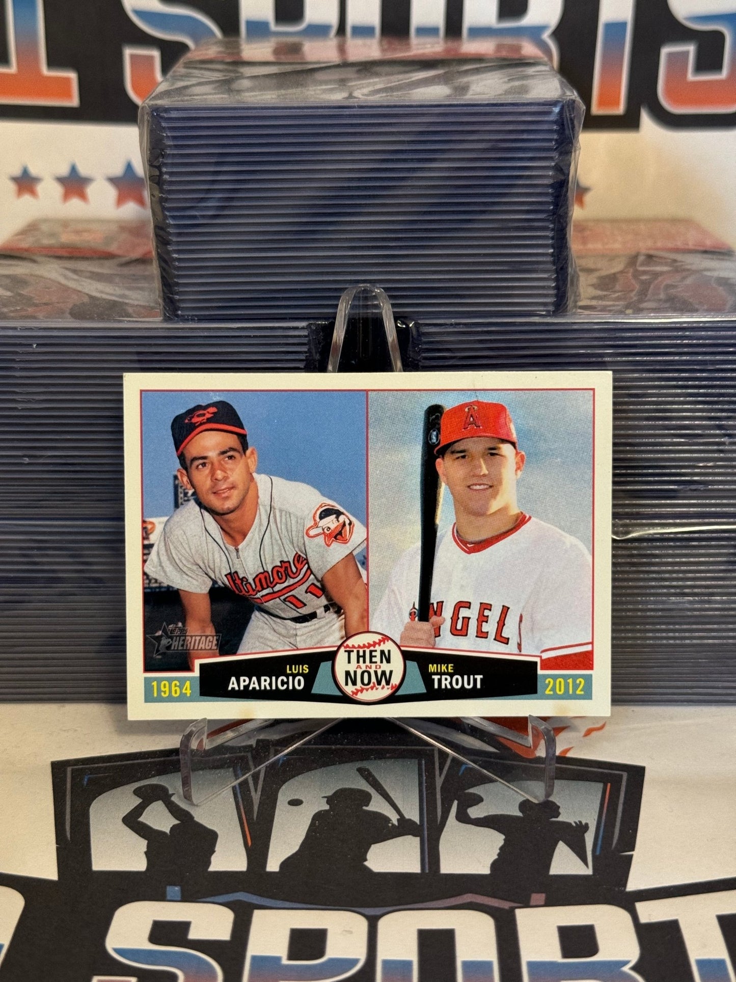 2013 Topps Heritage (Then & Now) Mike Trout & Luis Aparicio #TN-AT