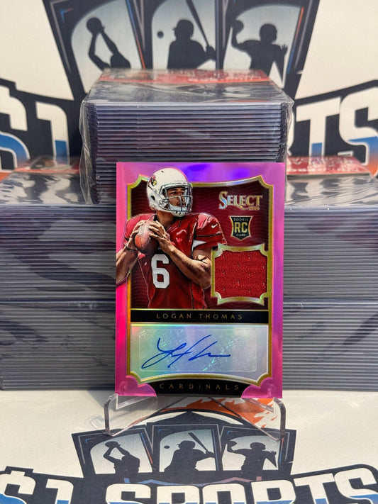 2014 Panini Select (Pink Prizm, Rookie Patch Relic Auto RPA 13/30) Logan Thomas #232