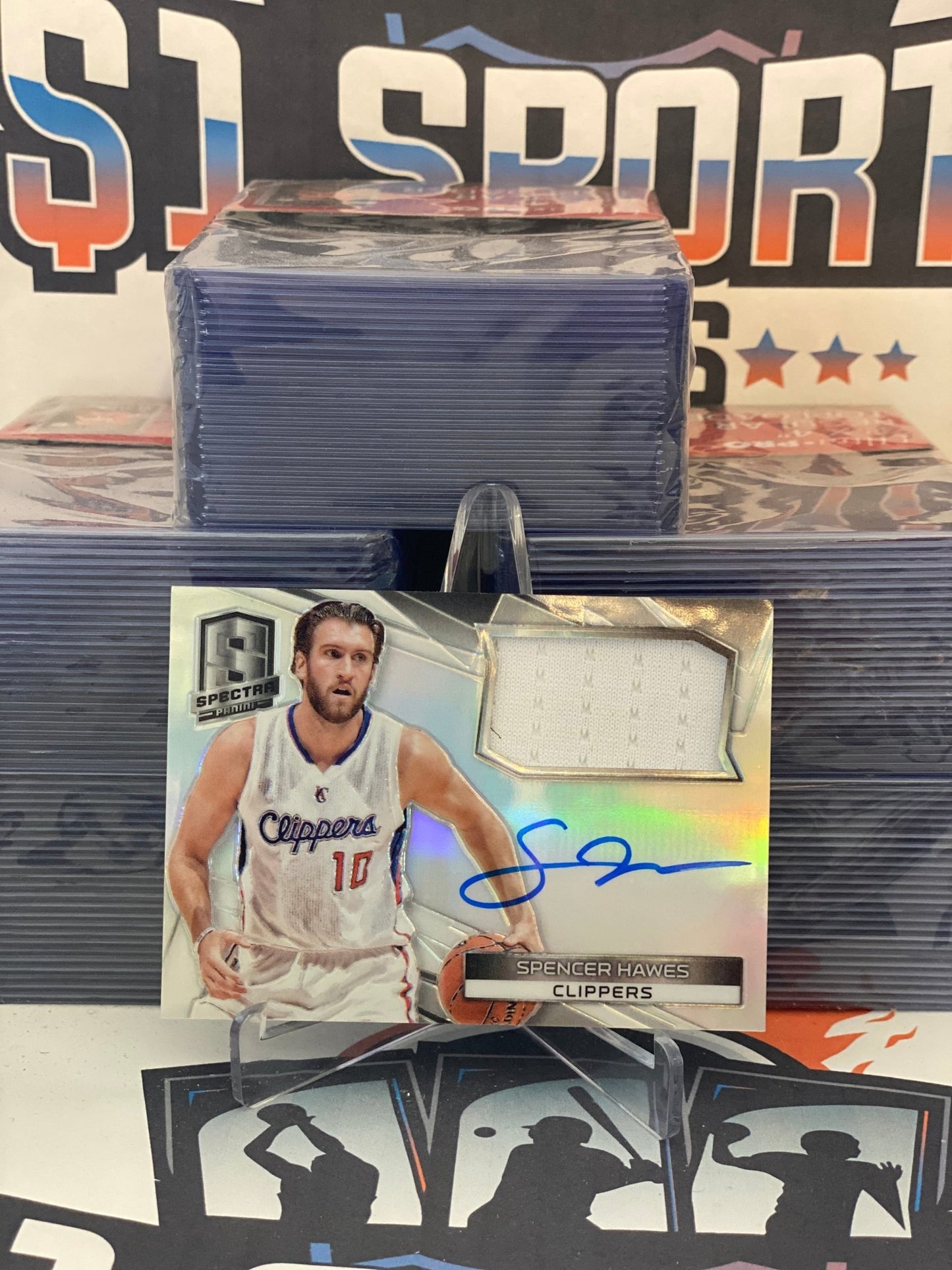 2014 Panini Spectra (Prizm Relic Auto 022/125) Spencer Hawes #45
