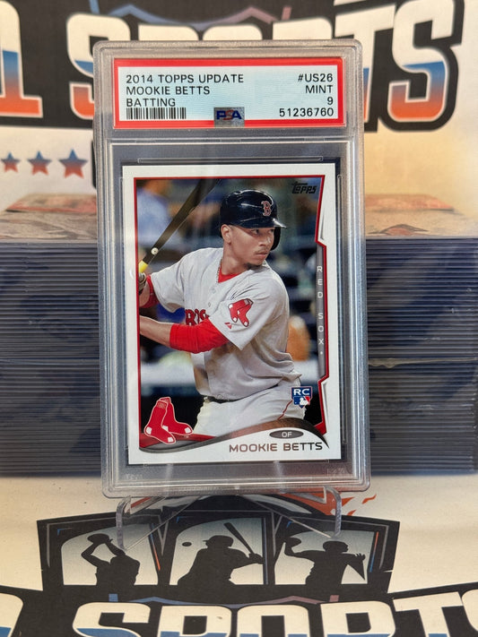 2014 Topps Update Mookie Betts Rookie #US26 - PSA 9