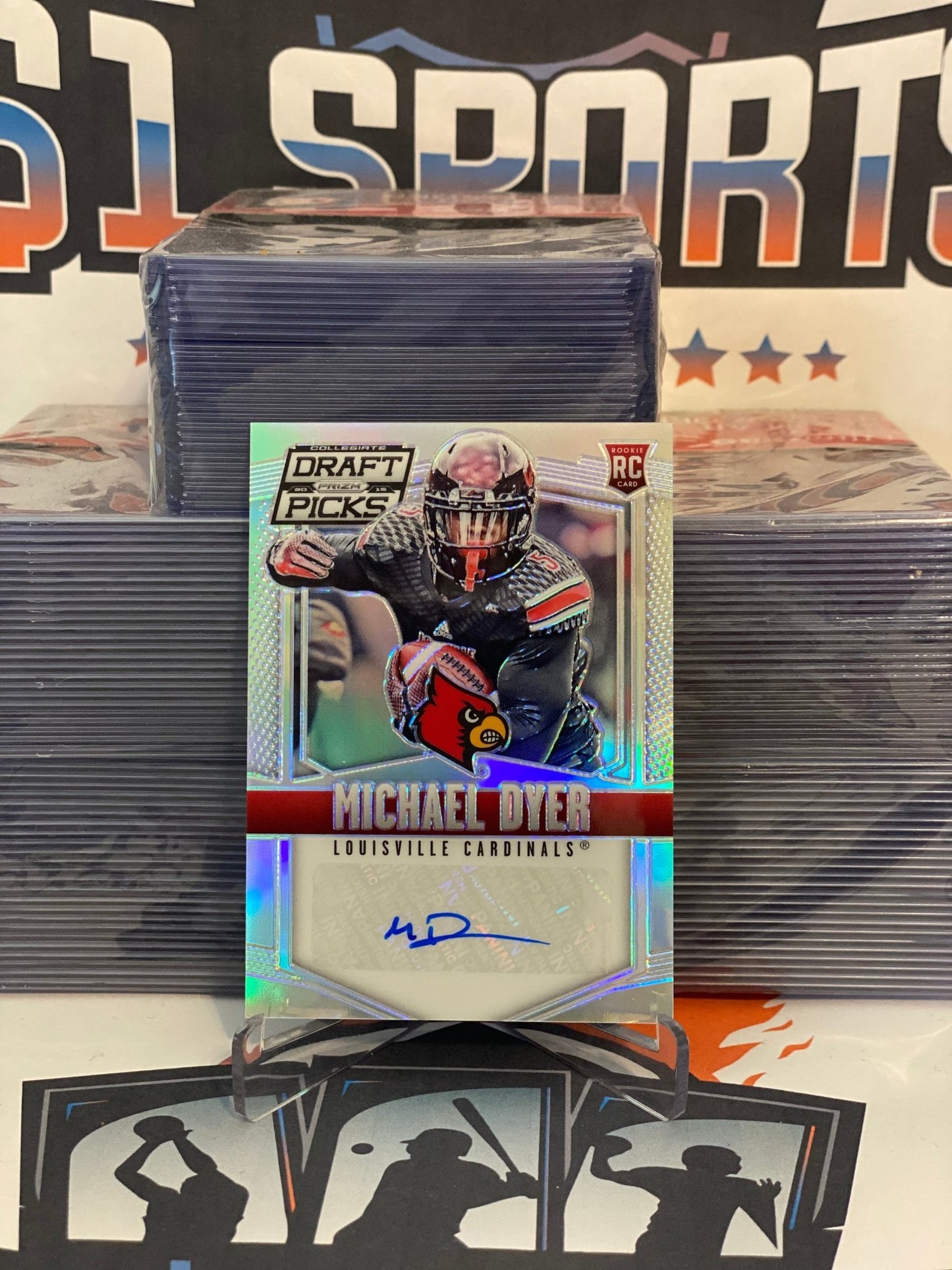 2015 Panini Prizm Draft Picks (Silver Prizm, Auto) Michael Dyer #225