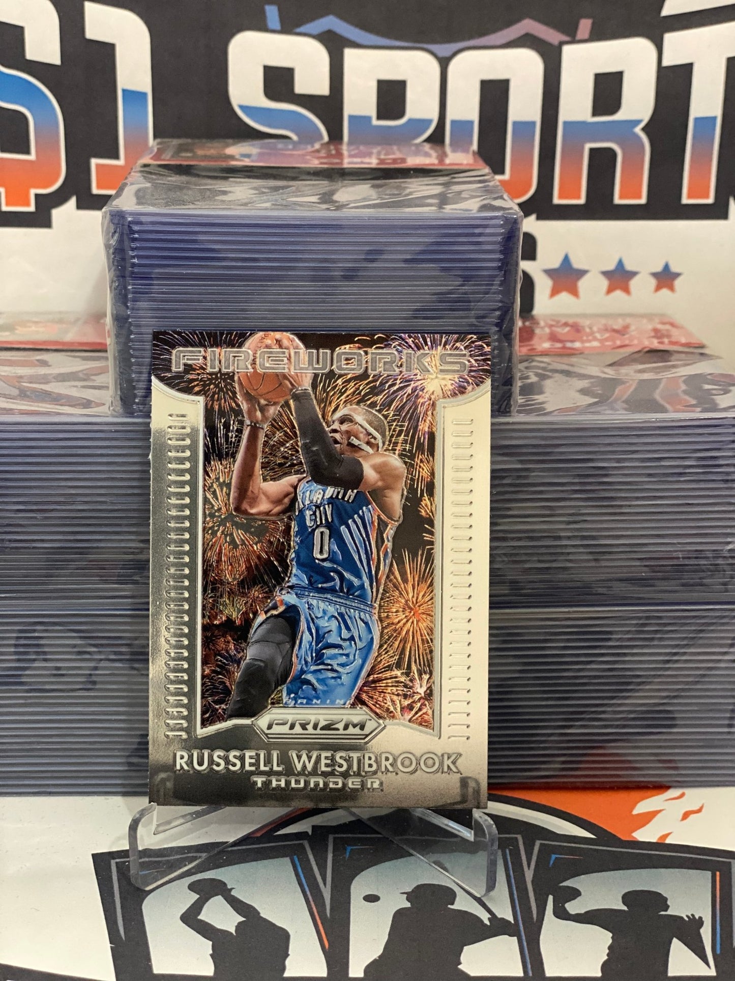 2015 Panini Prizm (Fireworks) Russell Westbrook #2