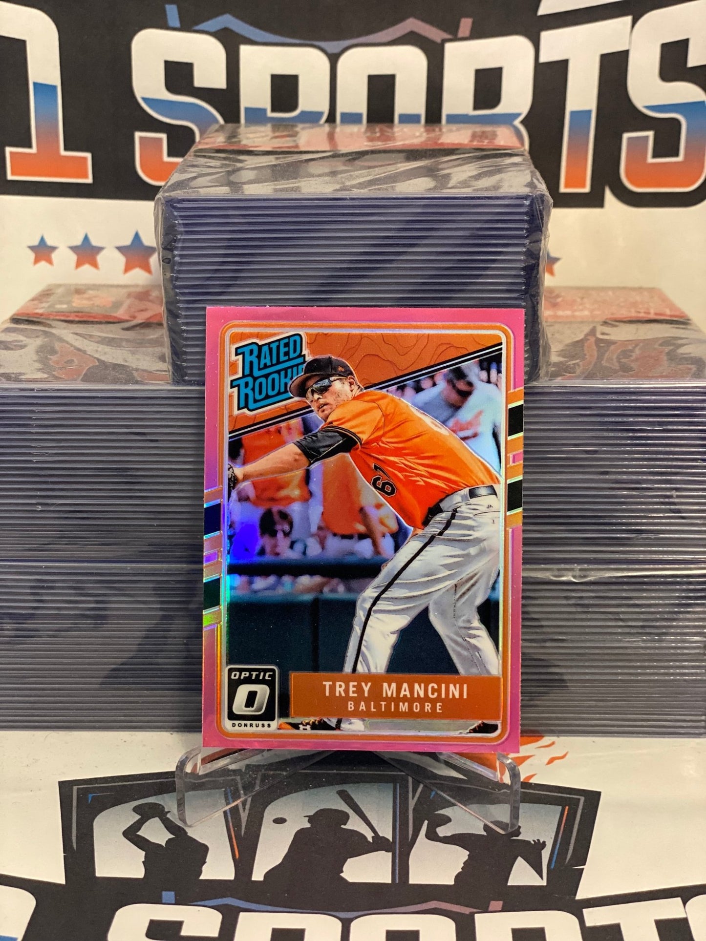 2017 Donruss Optic (Pink Prizm, Rated Rookie) Trey Mancini #59