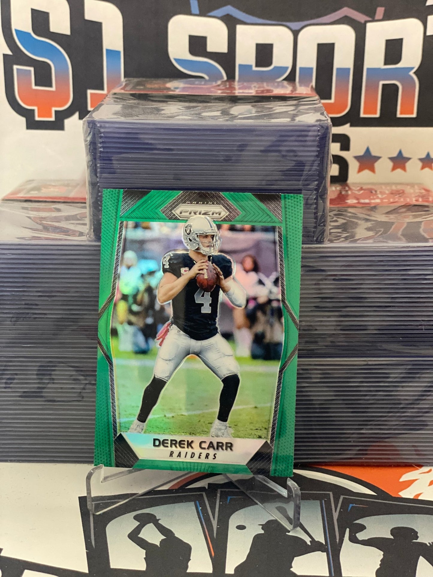 2017 Panini Prizm (Green Prizm) Derek Carr #183