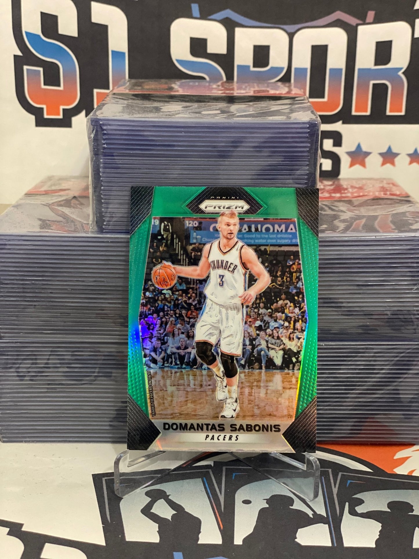 2017 Panini Prizm (Green Prizm) Domantas Sabonis #228