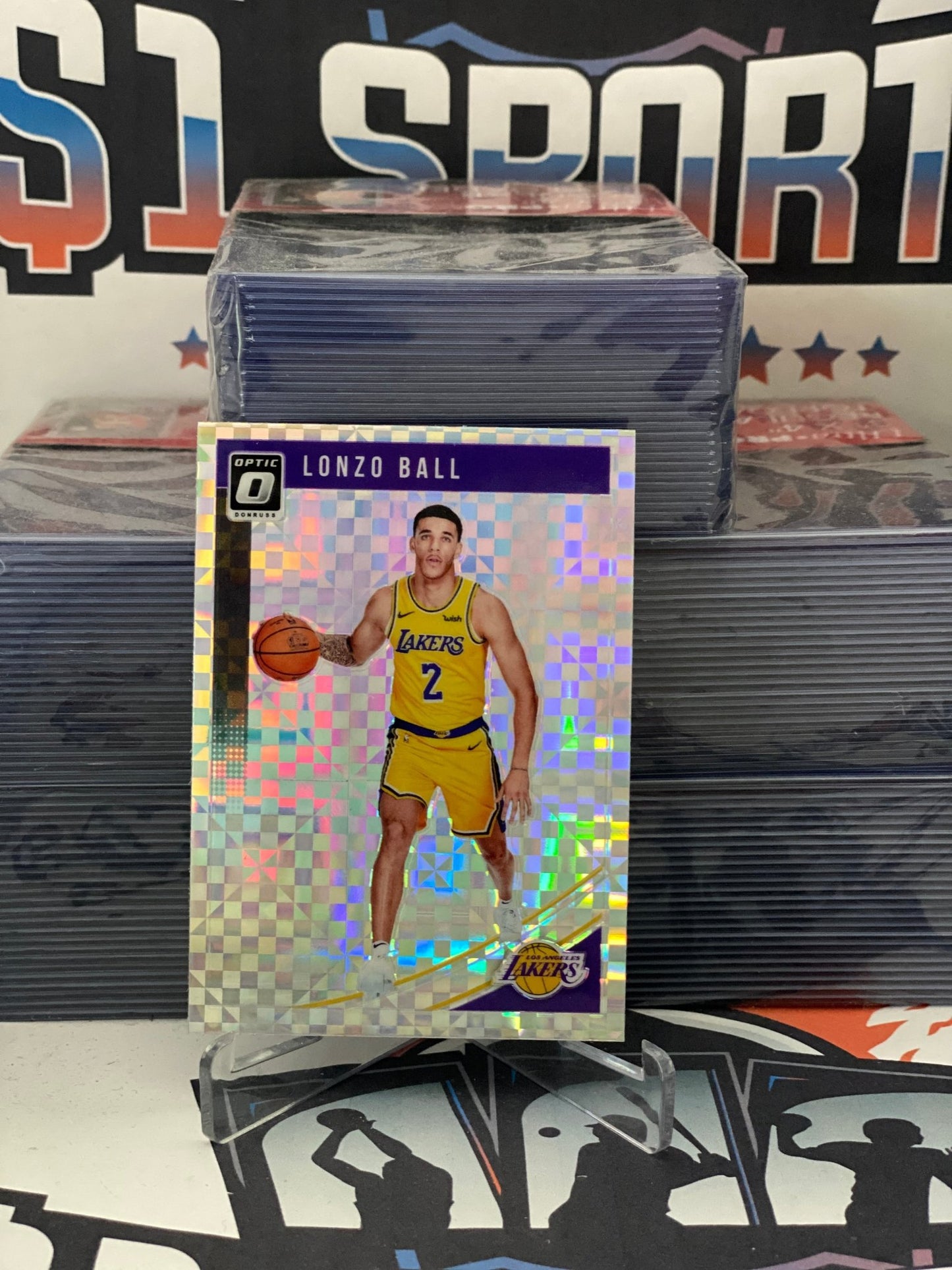 2018 Donruss Optic (Short Print, Checkerboard) Lonzo Ball #54