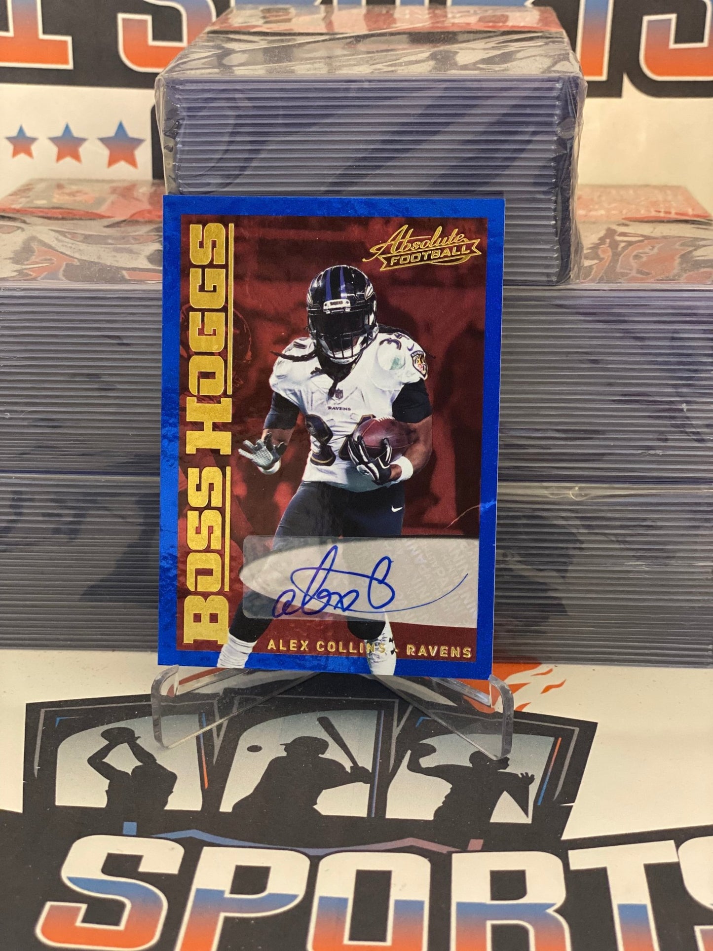 2018 Panini Absolute (Blue, Boss Hoggs Auto) Alex Collins #BH-AC