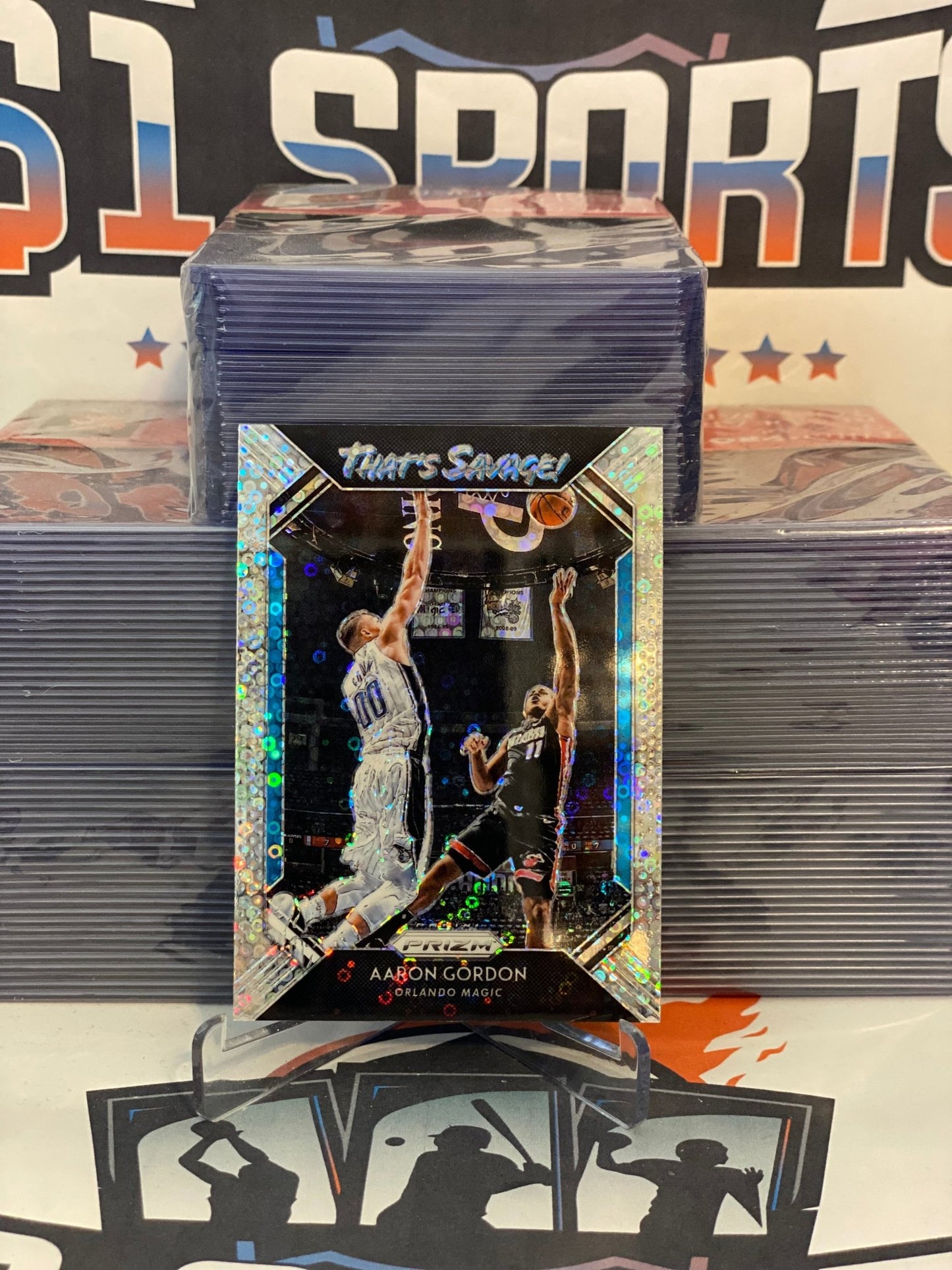 2018 Panini Prizm (Fast Break Prizm, That's Savage!) Aaron Gordon #9