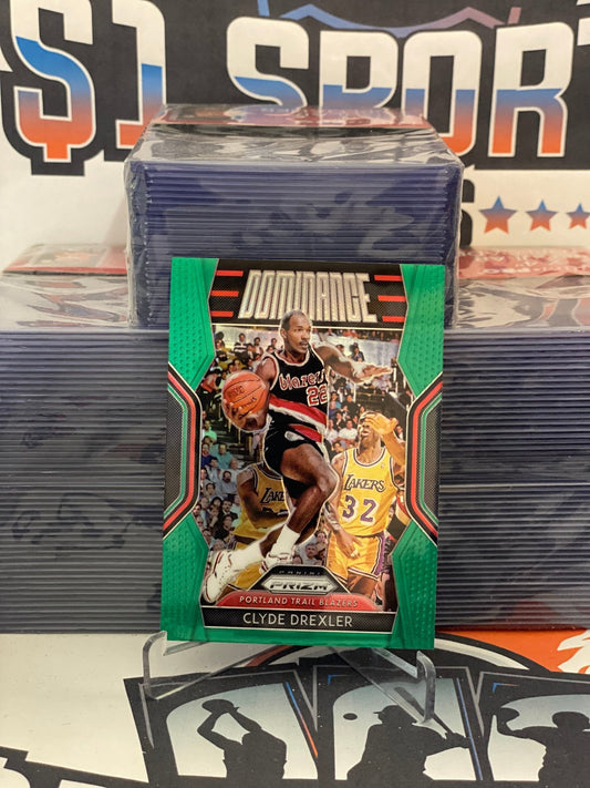 2018 Panini Prizm (Green Prizm, Dominance) Clyde Drexler #8