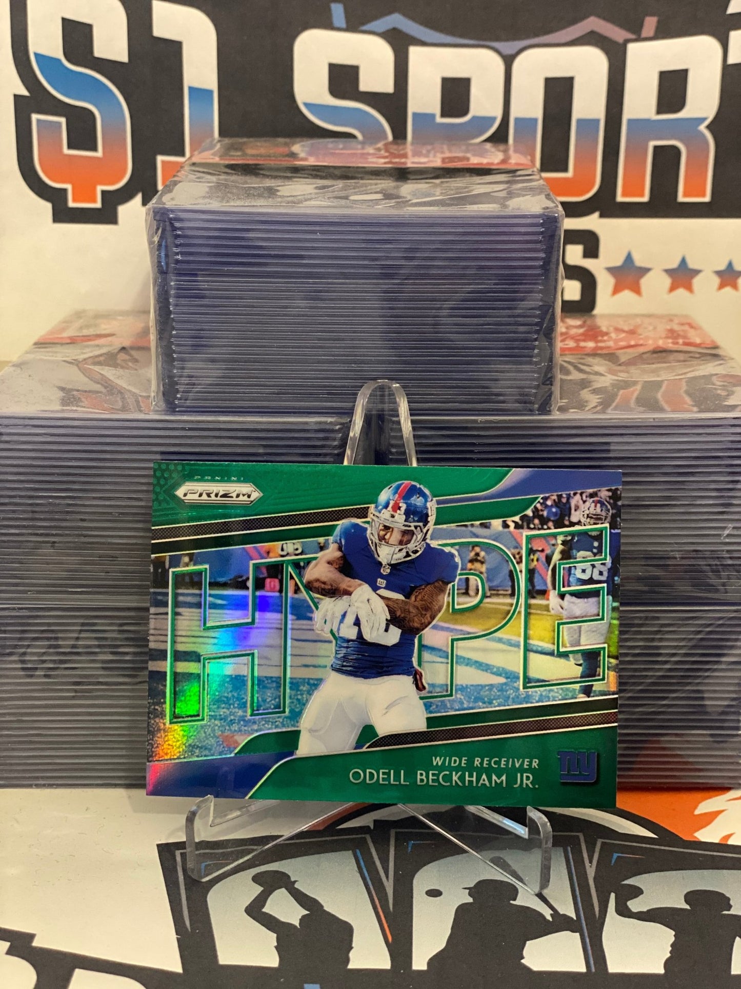 2018 Panini Prizm (Green Prizm, Hype) Odell Beckham Jr. #H14