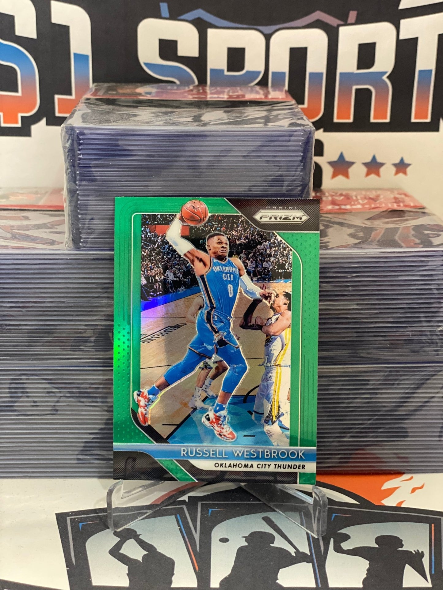 2018 Panini Prizm (Green Prizm) Russell Westbrook #39