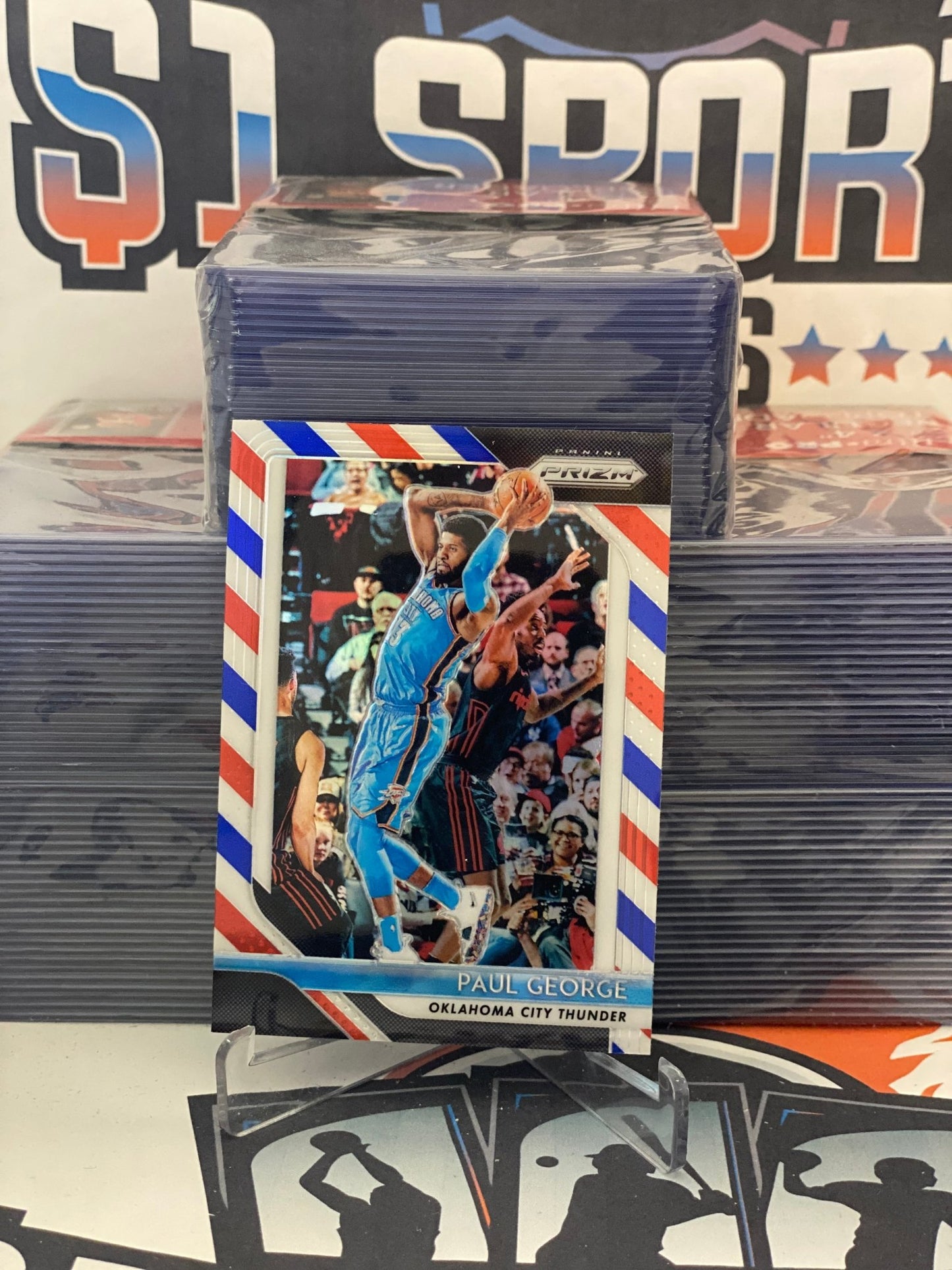 2018 Panini Prizm (Red White Blue Prizm) Paul George #49