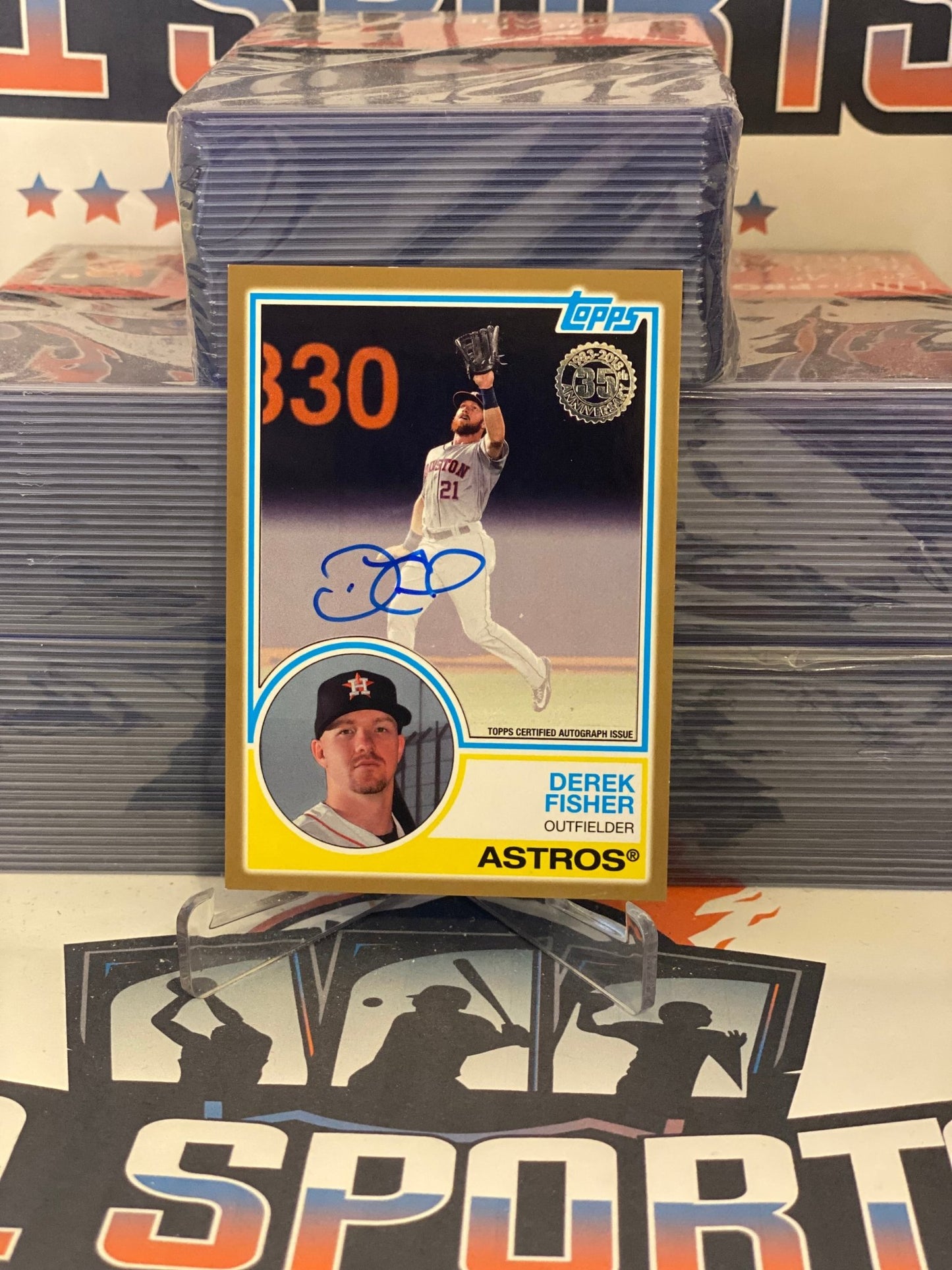 2018 Topps (1983 Redux, Gold Auto 32/50) Derek Fisher Rookie #83A-DFI