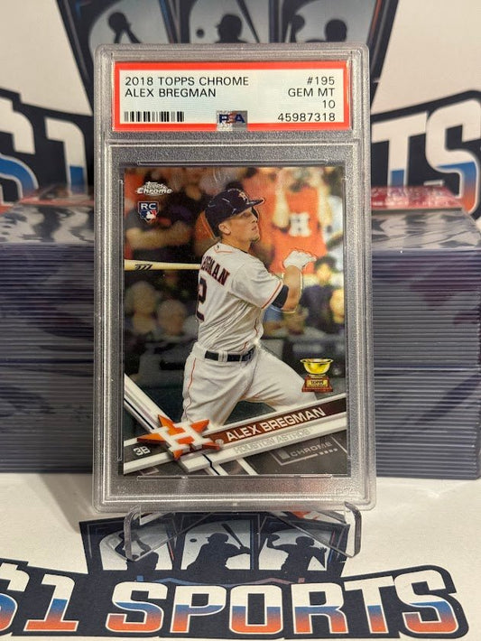 2018 Topps Chrome Alex Bregman Rookie #195 - PSA 10