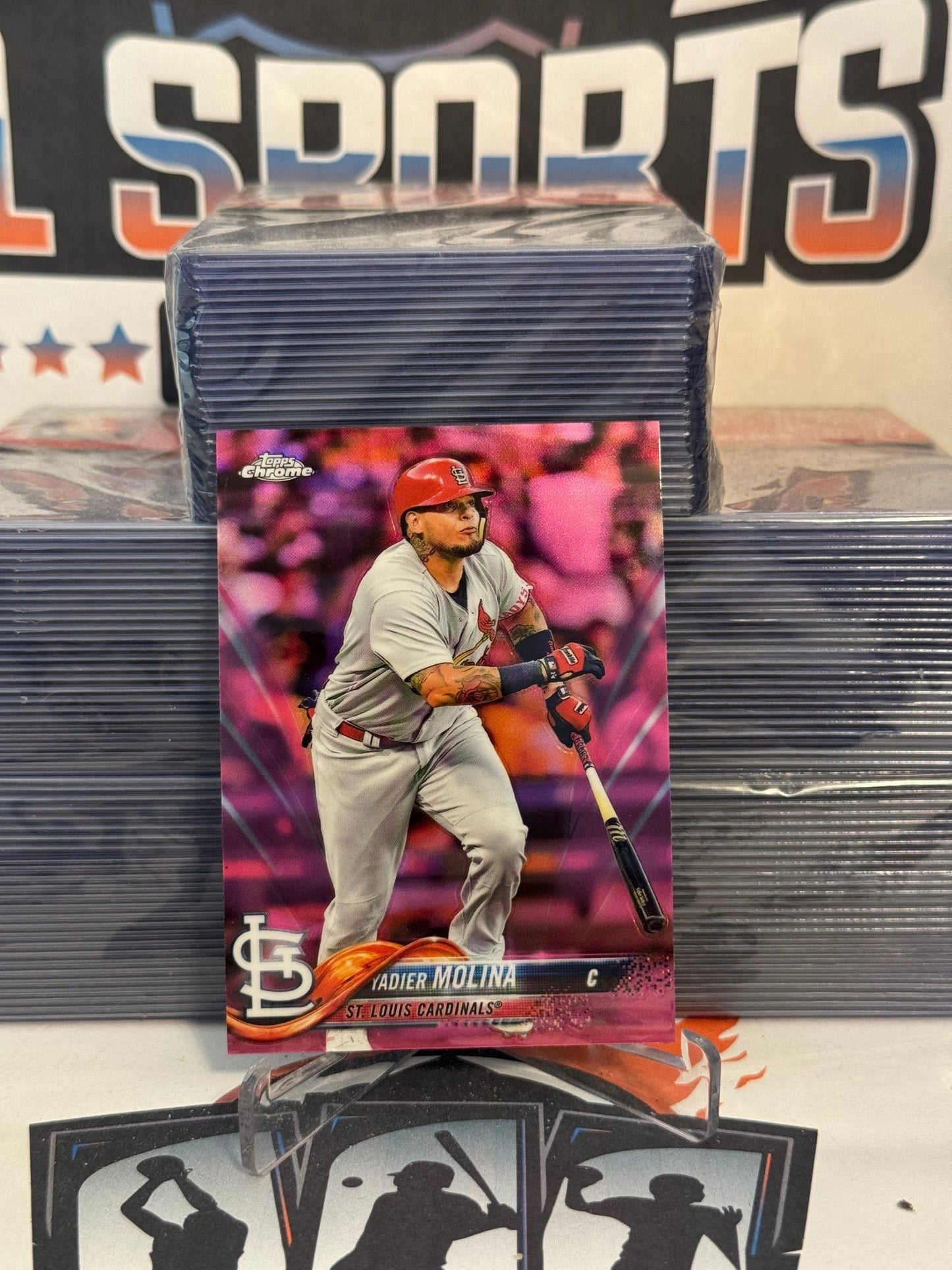 2018 Topps Chrome (Pink Refractor) Yadier Molina #24
