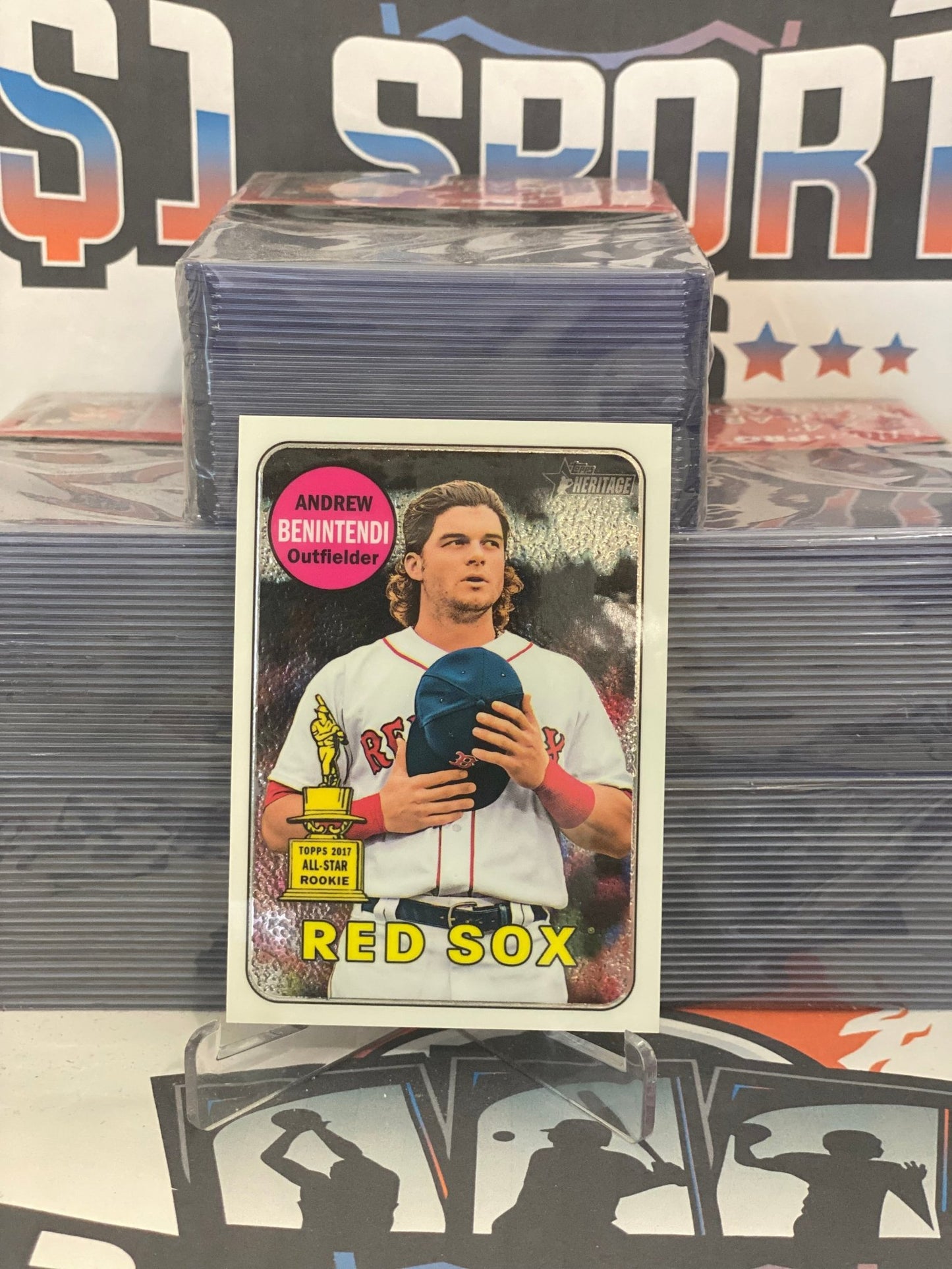 2018 Topps Heritage (Chrome Refractor, Rookie Cup 424/999) Andrew Benintendi #THC-130