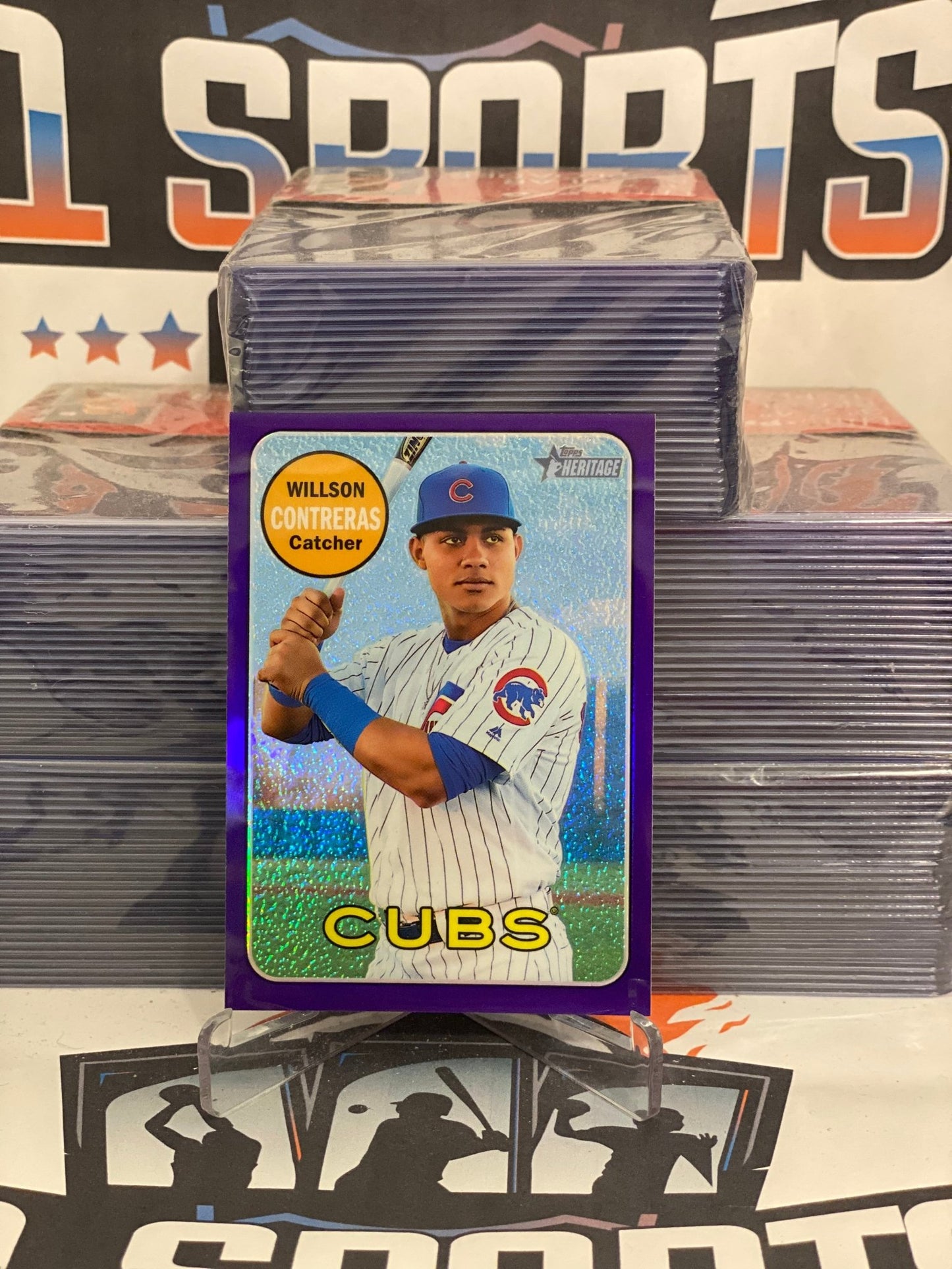 2018 Topps Heritage (Purple Chrome Refractor) Willson Contreras #THC-247