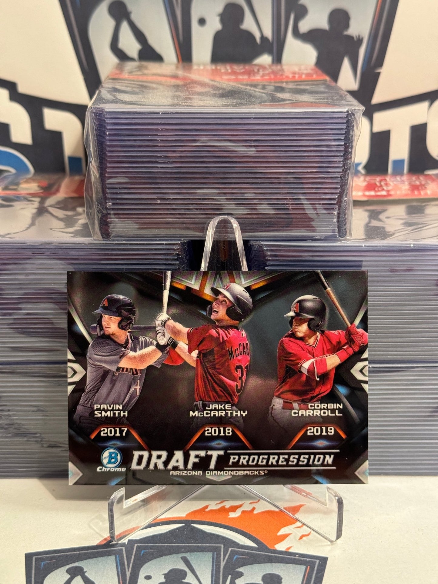 2019 Bowman Chrome (Draft Progression) Corbin Carroll, Jake McCarthy, Pavin Smith #DPR-ARI