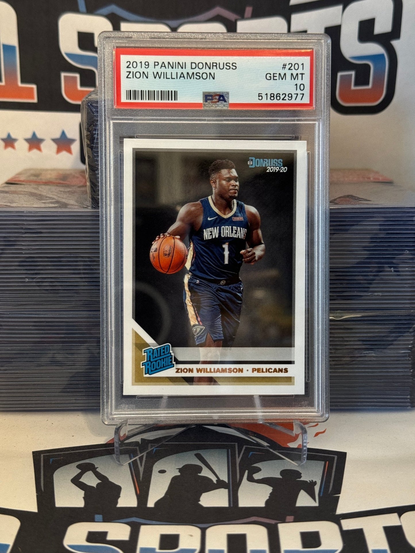 2019 Donruss (Rated Rookie) Zion Williamson #201 - PSA 10