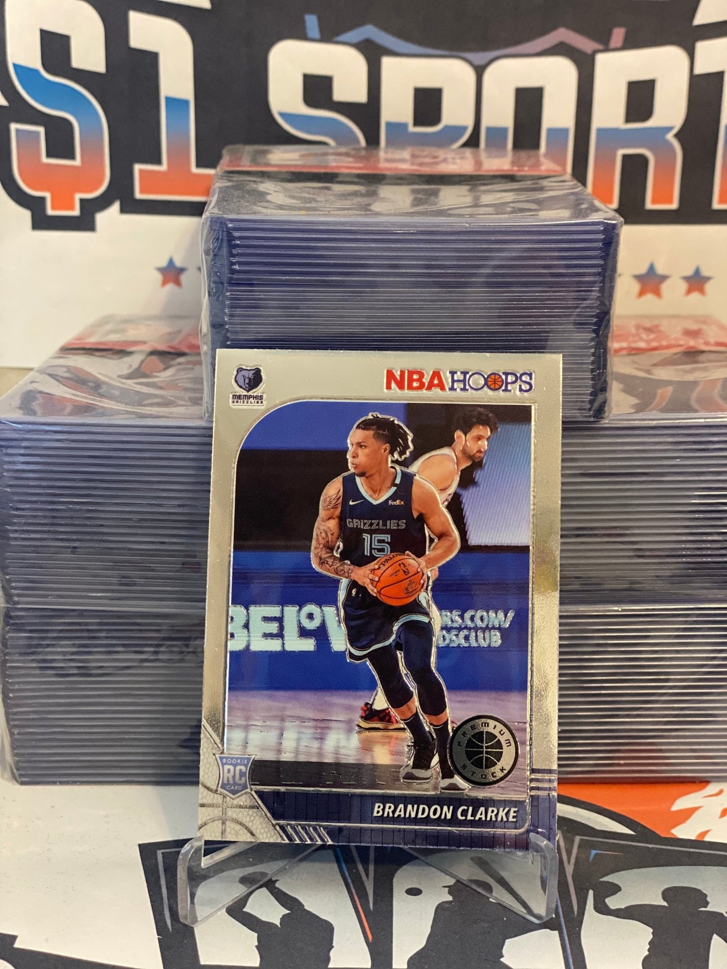 2019 Hoops Premium Stock Brandon Clarke Rookie #217