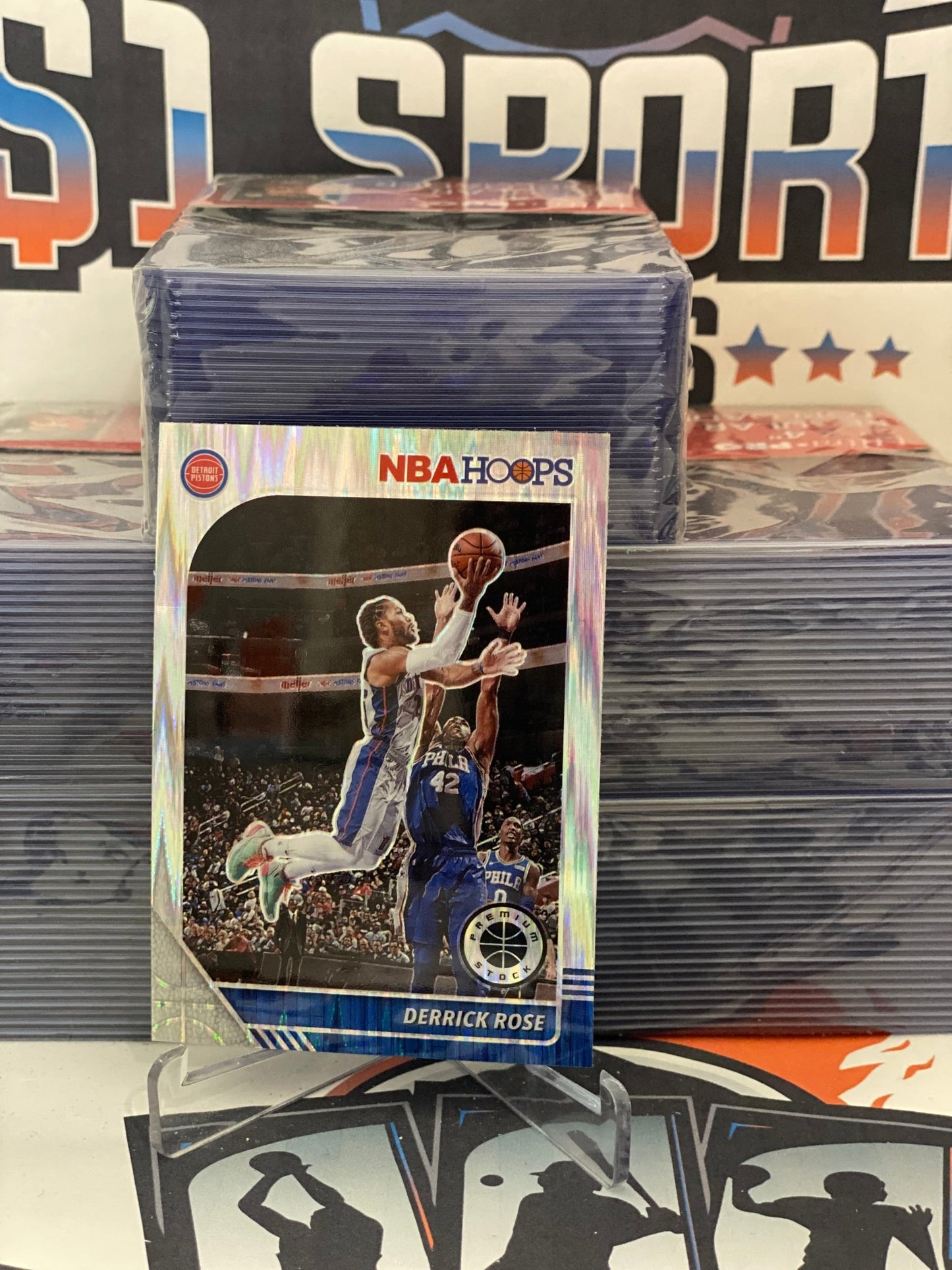 2019 Hoops Premium Stock (Flash Prizm) Derrick Rose #114