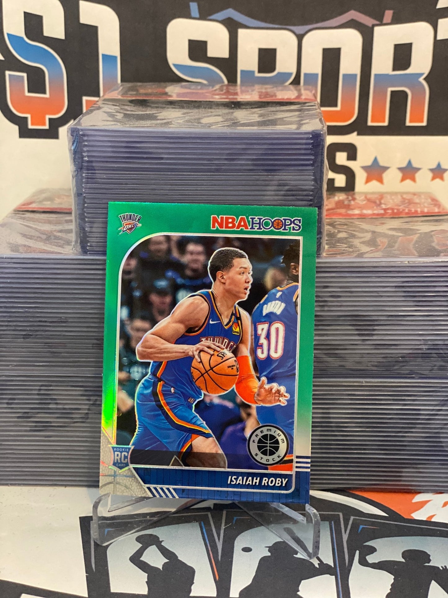 2019 Hoops Premium Stock (Green Prizm) Isaiah Roby Rookie #234
