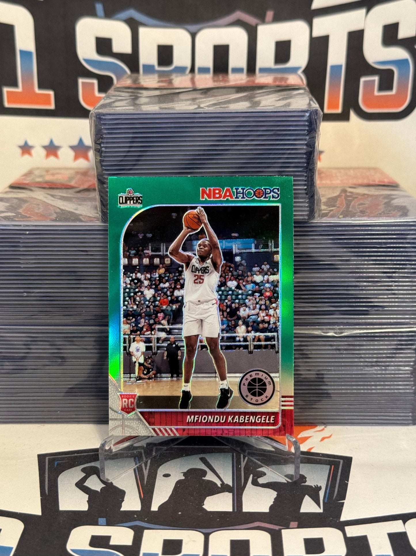 2019 Hoops Premium Stock (Green Prizm) Mfiondu Kabengele Rookie #222