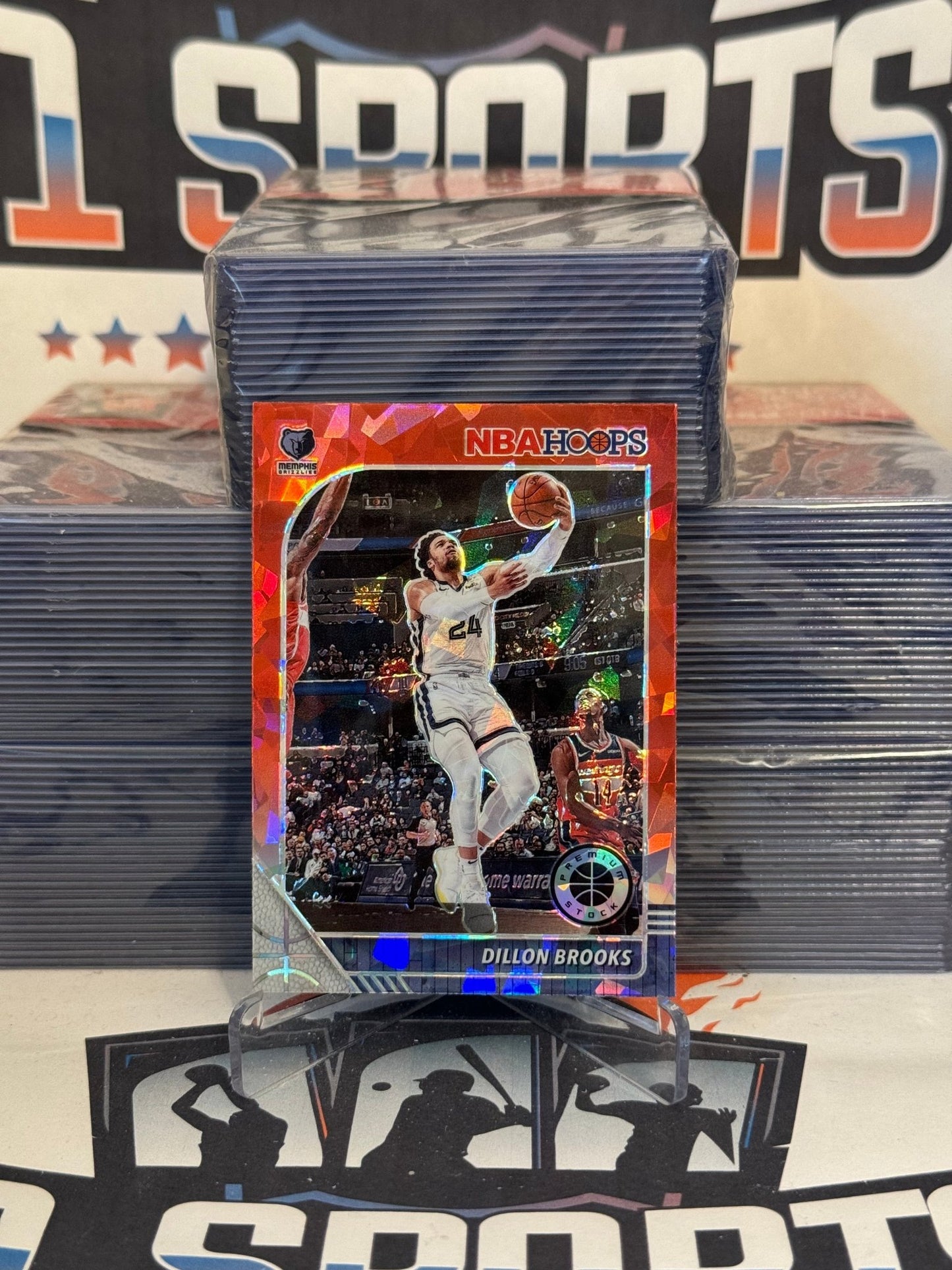2019 Hoops Premium Stock (Red Cracked Ice Prizm) Dillon Brooks #154