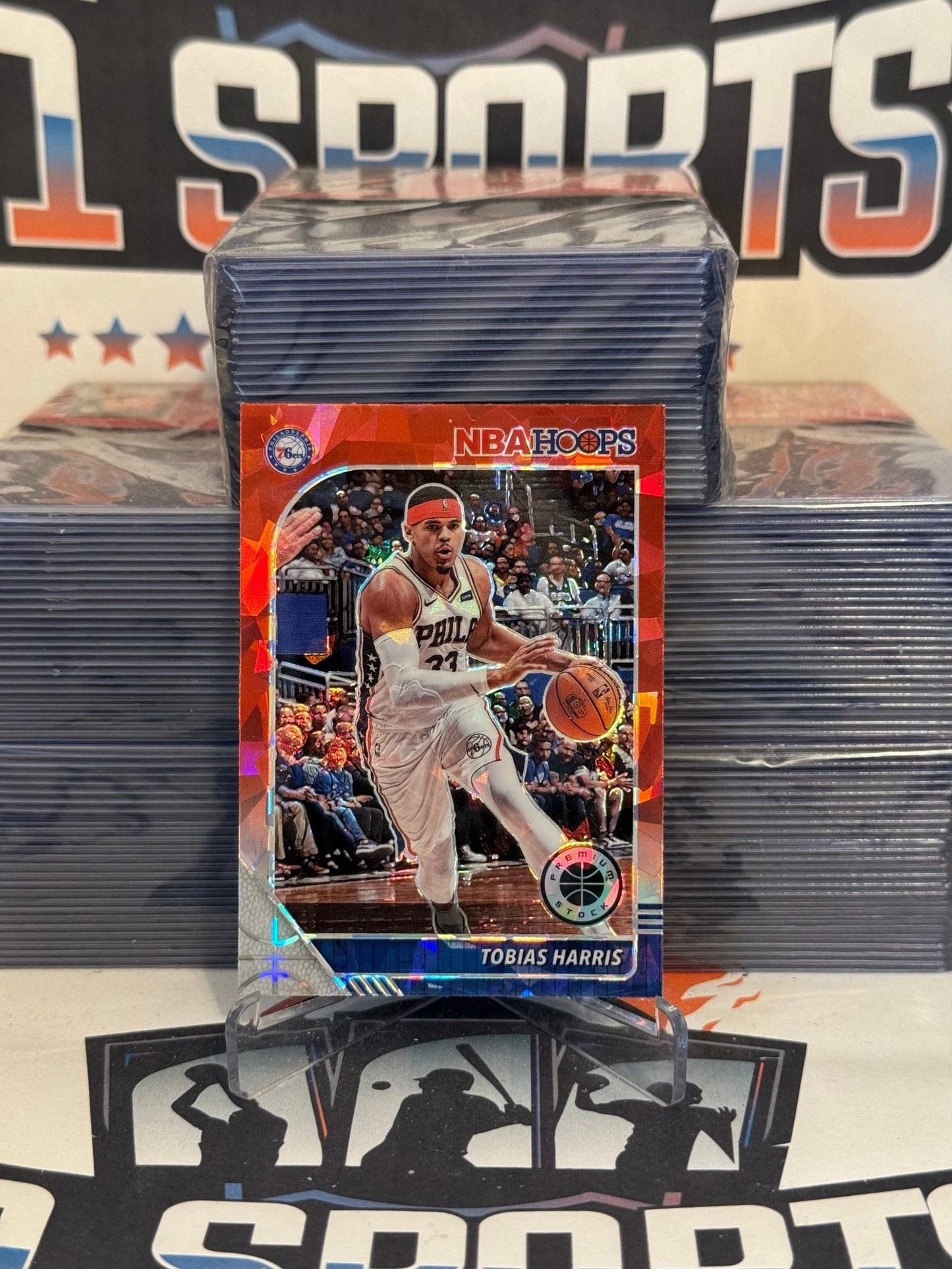 2019 Hoops Premium Stock (Red Cracked Ice Prizm) Tobias Harris #147