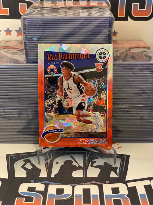 2019 Hoops Premium Stock (Red Cracked Ice Prizm, Tribute) Rui Hachimura Rookie #300