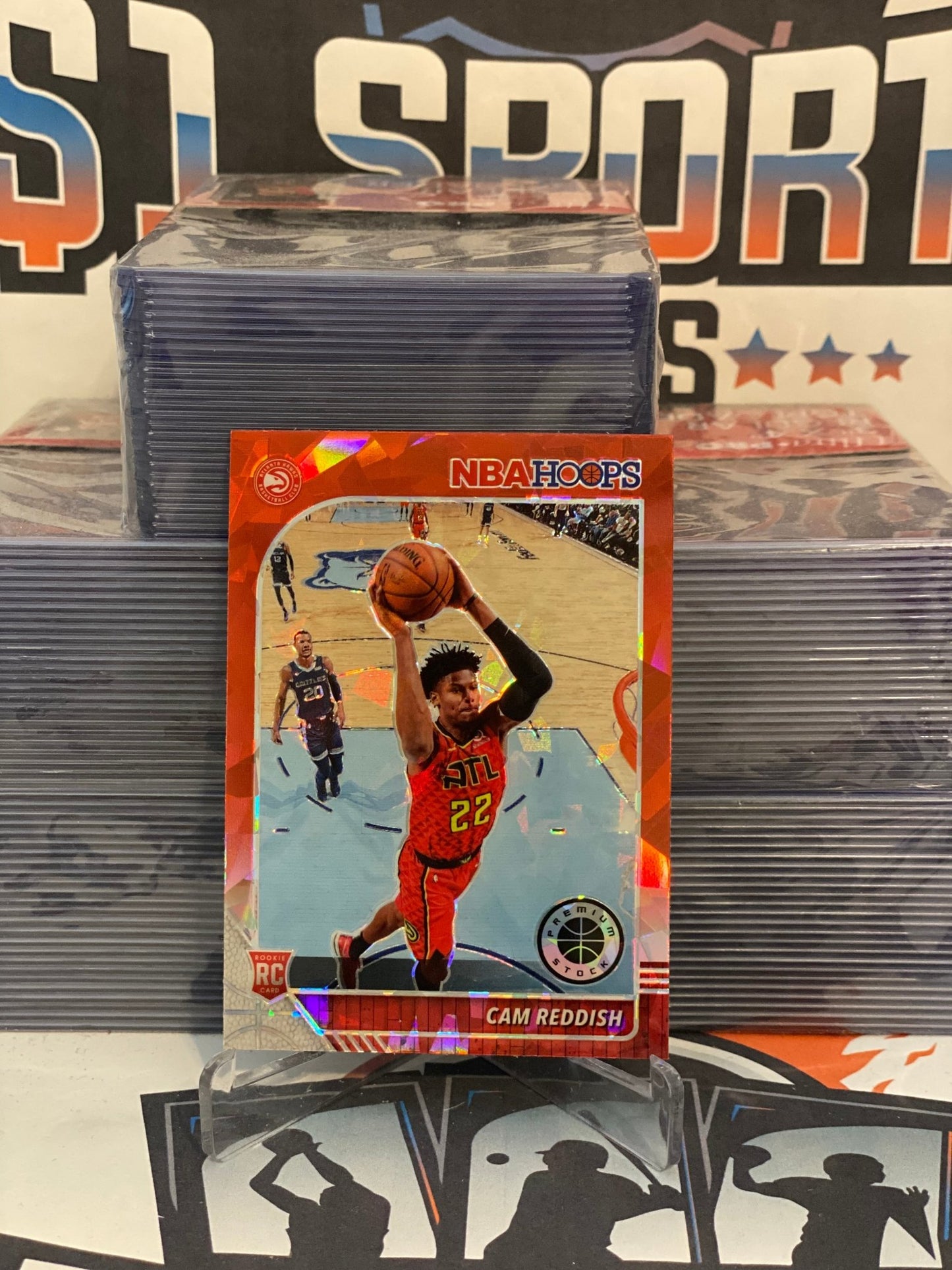 2019 Hoops Premium Stock (Red Ice Prizm) Cam Reddish Rookie #207