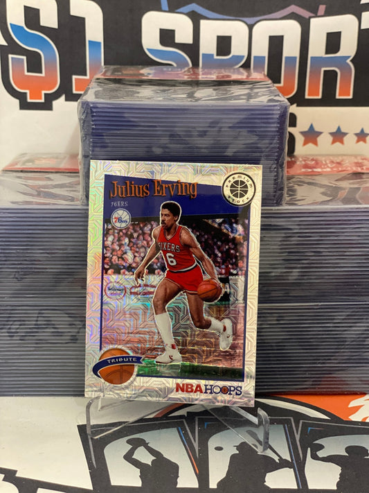 2019 Hoops Premium Stock (Silver Mojo Prizm, Tribute) Julius Erving #293