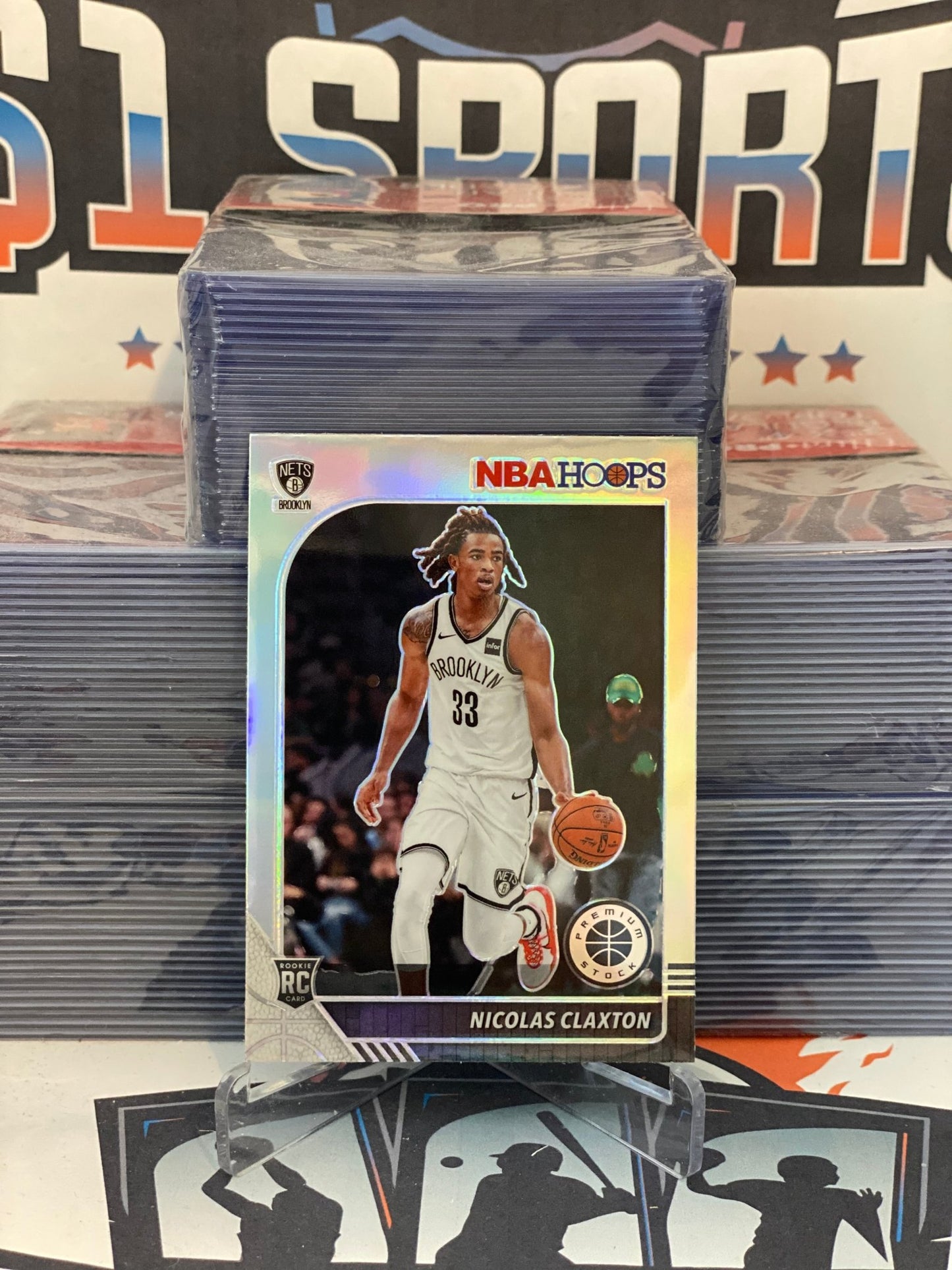 2019 Hoops Premium Stock (Silver Prizm) Nicolas Claxton Rookie #241